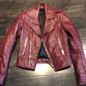 Balenciaga Maroon leather jacket